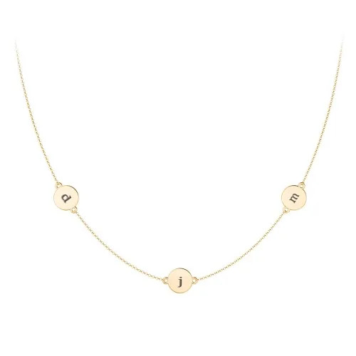 Engravable Disc Station Necklace | Jewlr