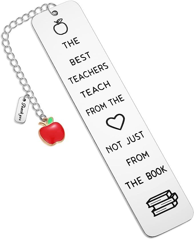 Best Teacher Gifts Bookmarks with Chain, Christmas Graduation Teacher Thank You Gifts Metal Bookm... | Amazon (US)