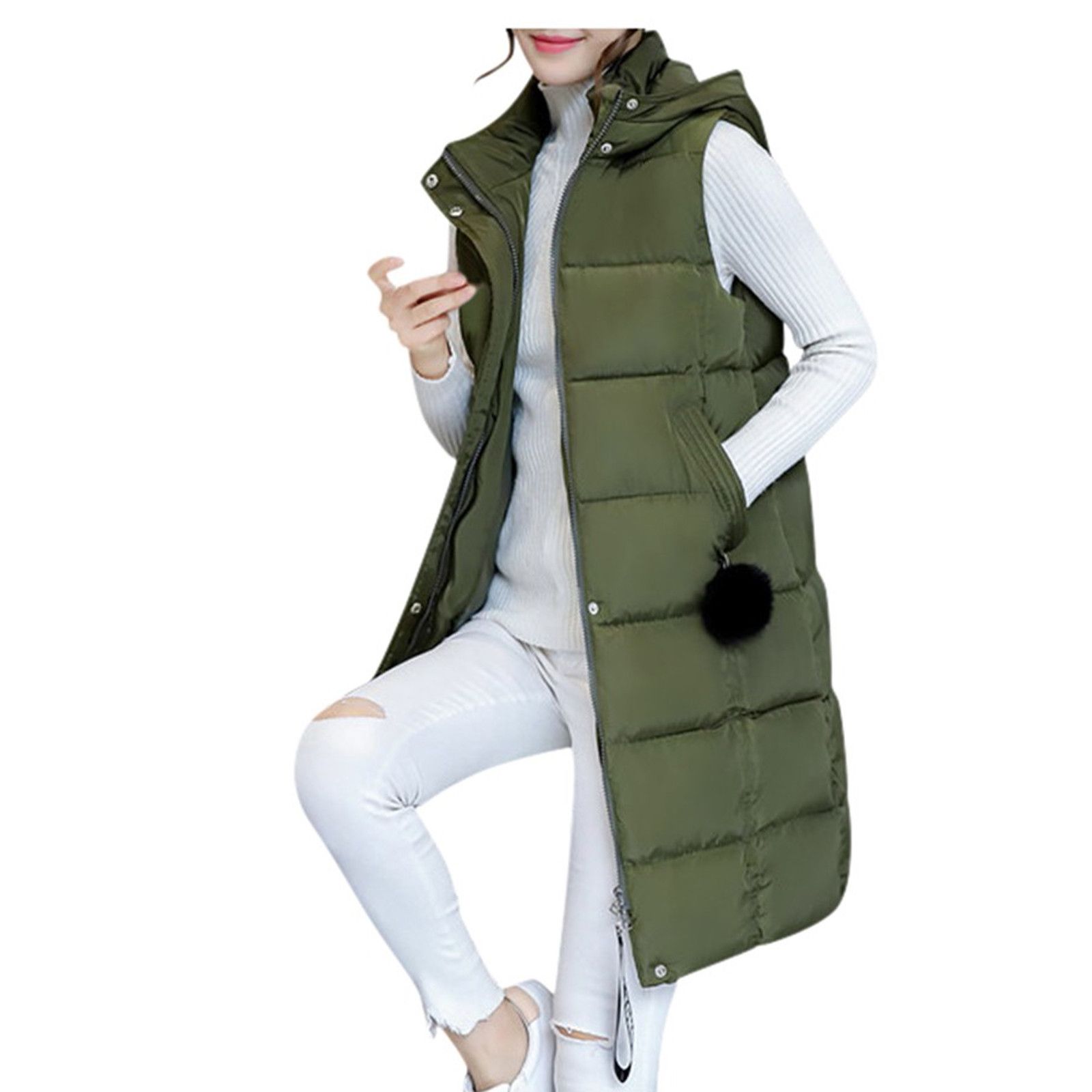 YUEHAO Tank Top For Women Women Fashion Hooded Sleeveless Vest to Keep Warm Blouse Coat Sweatshir... | Walmart (US)