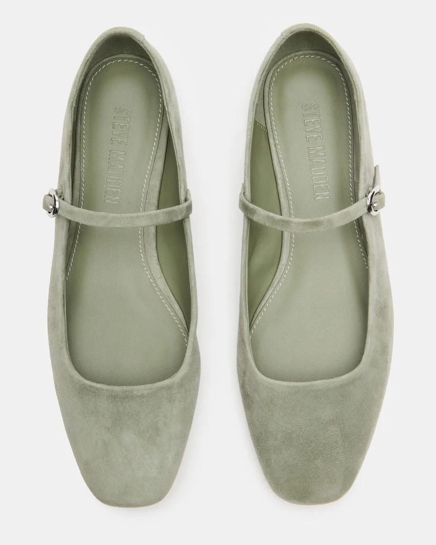 MAPLE Grey Sage Mary Jane Ballet Flat | Women's Flats | Steve Madden (US)