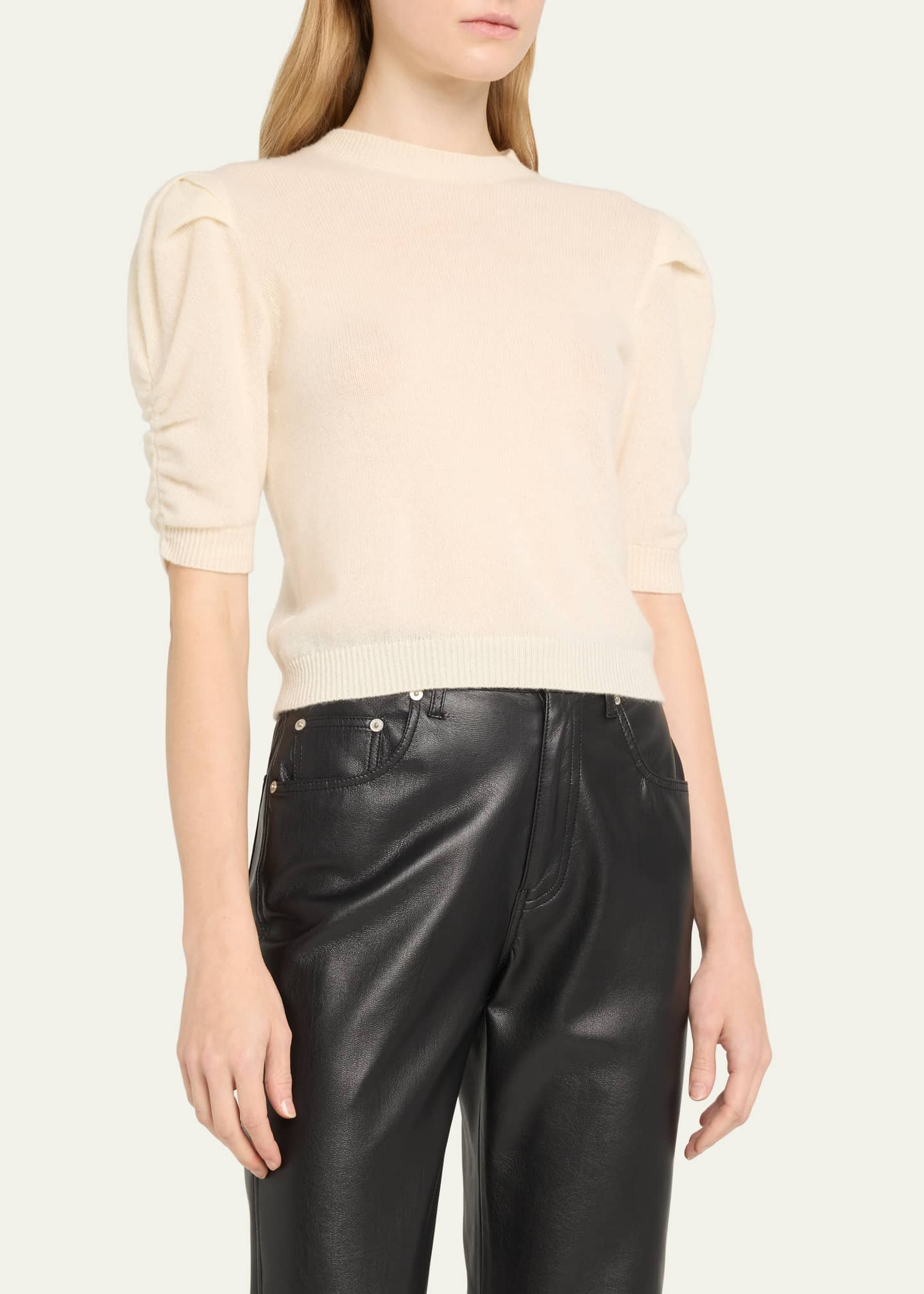 FRAME Ruched Cashmere-Wool Sweater | Bergdorf Goodman