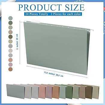 Yaomiao 24 Pcs 11.6 x 9 Inches Decorative Hanging File Folders with Tabs Letter Size File Organiz... | Amazon (US)