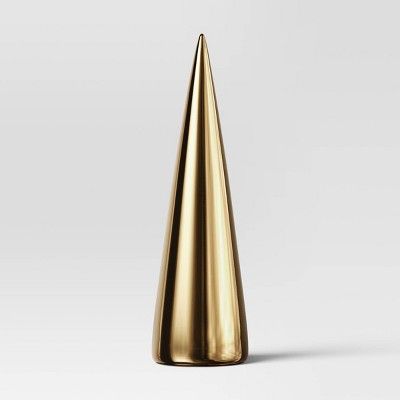 14.25" Plated Ceramic Cone Christmas Tree Sculpture - Wondershop™ Gold | Target