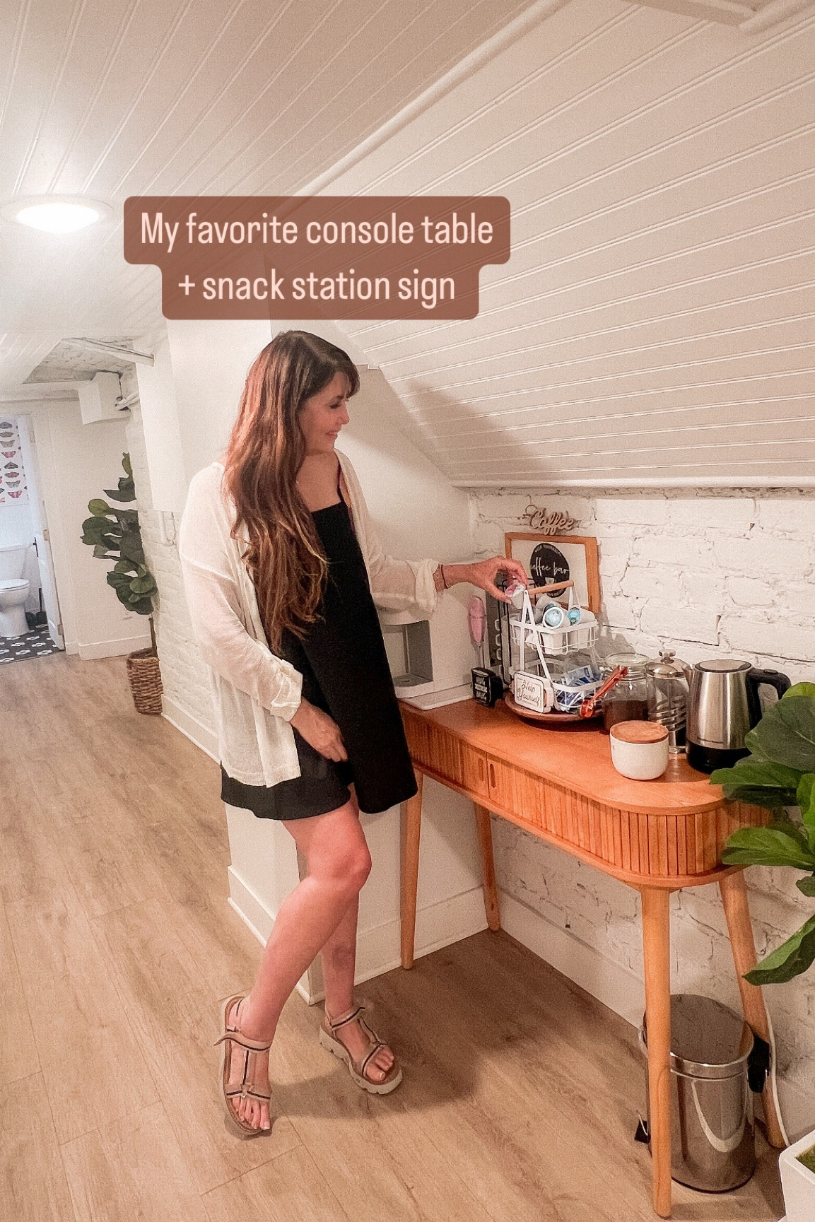 The perfect small console table for a coffee station, a small desk or an entryway!! 

#LTKBacktoSchool #LTKFamily #LTKHome