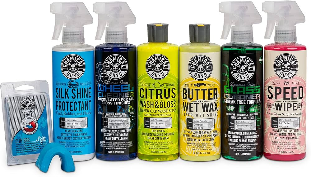 Chemical Guys HOL124 Starter Car Care & Cleaning Kit, 7 Items Including (6) 16 fl oz Chemicals | Amazon (US)