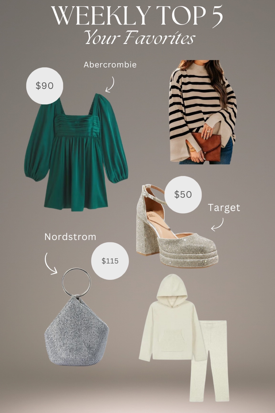 Your top five favorites this week!! My green Abercrombie holiday dress made it!! So happy you love it as much as I do 😍♥️

#LTKGiftGuide #LTKHoliday #LTKSeasonal