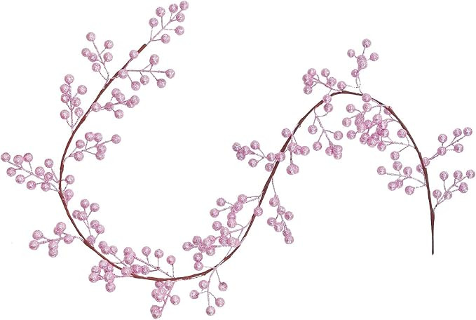 Greentime Christmas Pink Berry Garland, Fake Pink Berry for Indoor Outdoor Home Decoration for Wi... | Amazon (US)