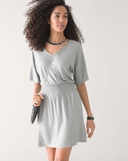 Kimono Sleeve Smocked Waist Dress | White House Black Market