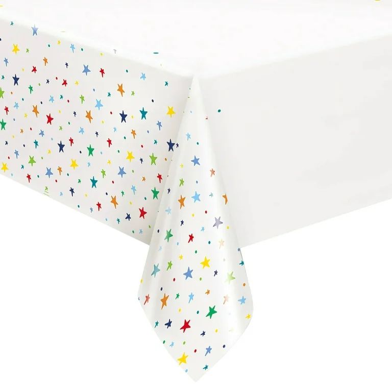 Way to Celebrate! Bright Stars Birthday Plastic Party Tablecloth, 84 x 54in | Walmart (US)