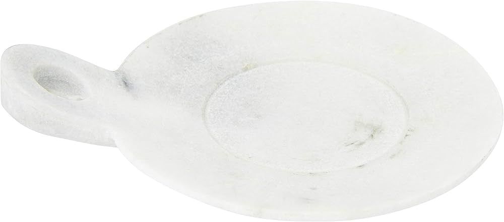 Creative Co-Op Large Marble Handle Dish, 6", White | Amazon (US)