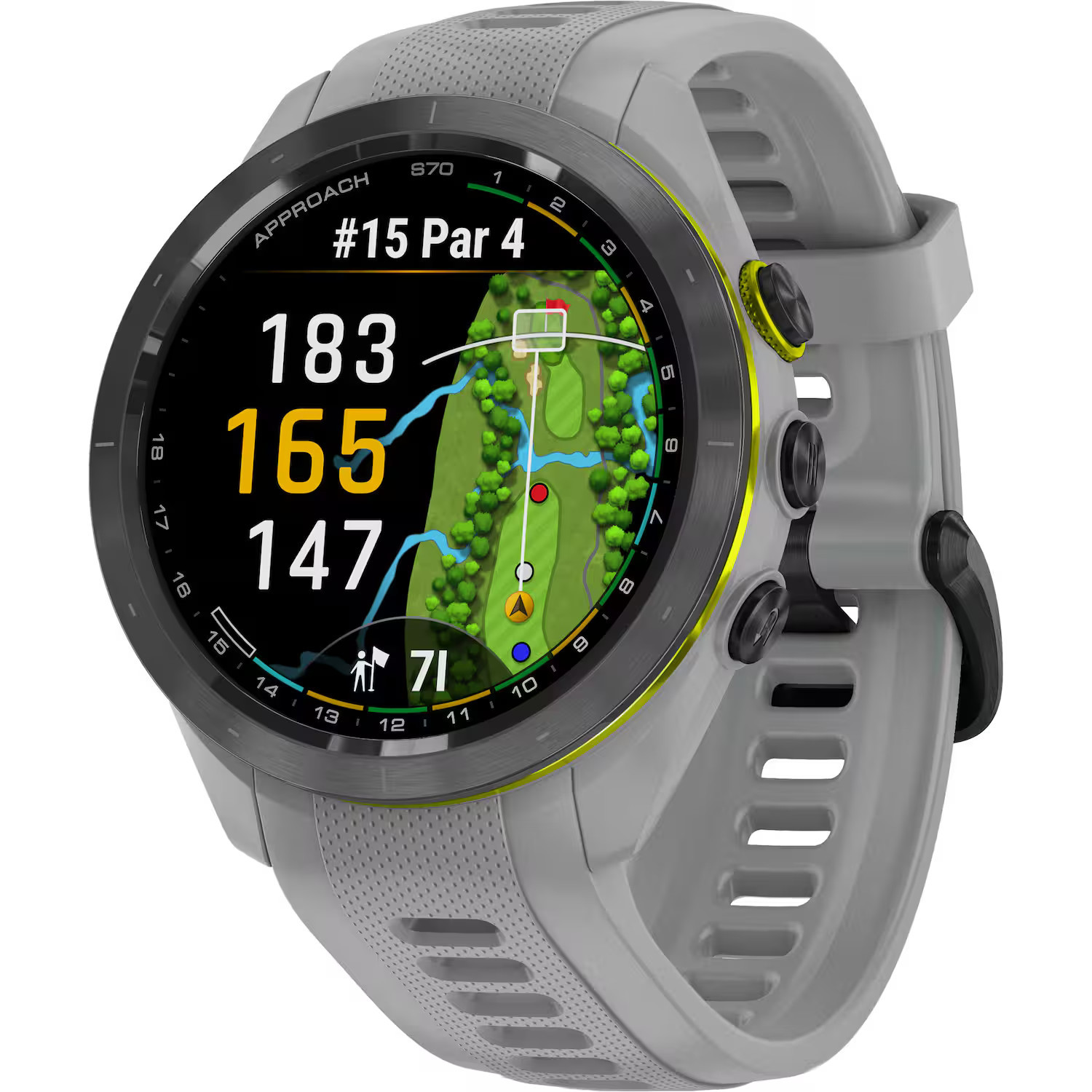 Garmin - Approach S70 GPS Smartwatch 42mm Ceramic - Black Ceramic Bezel with Powder Gray Silicone Band - (2023) | Best Buy U.S.