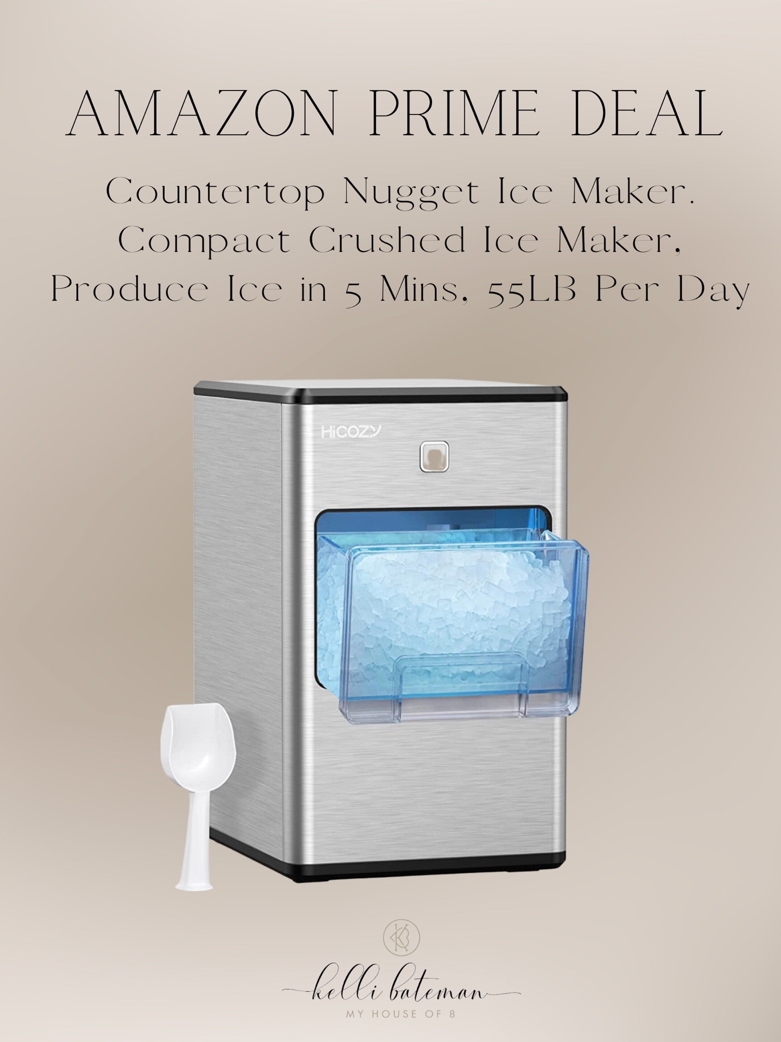 Countertop Nugget Ice Maker, Compact Crushed Ice Maker Auto Self-Cleaning  Office
