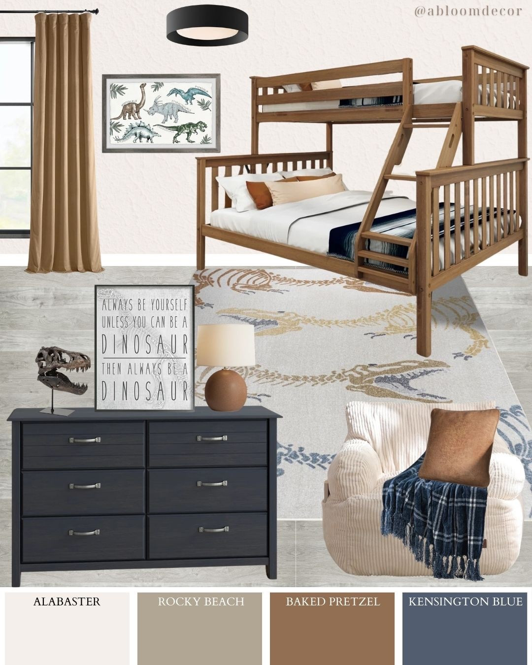Cozy Dinosaur Tween Boy Bunk Bed Room Design With Navy Blue Accents

#LTKKids #LTKHome #LTKmomlife