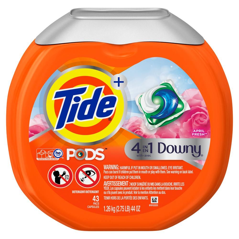 Tide Pods with Downy 4 in 1 Laundry Detergent (43-Count) | The Home Depot