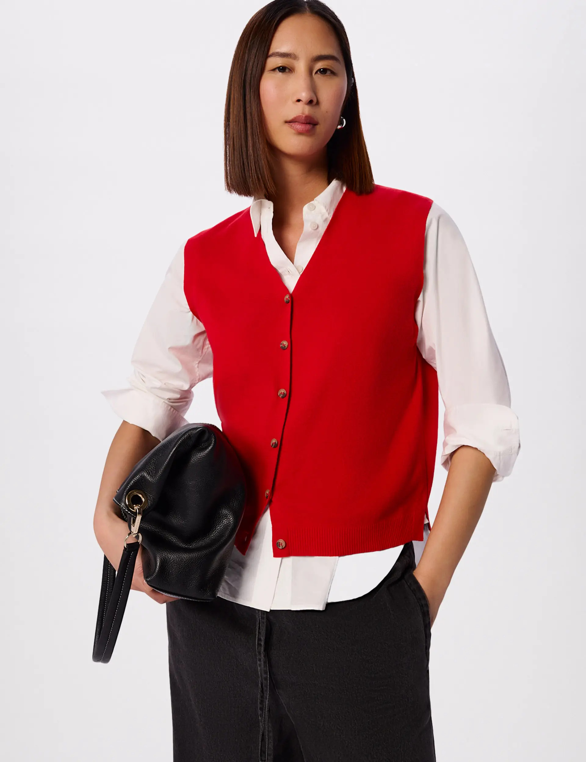 Whistles V-Neck Button Front Knit Tank (Women) | Nordstrom | Nordstrom