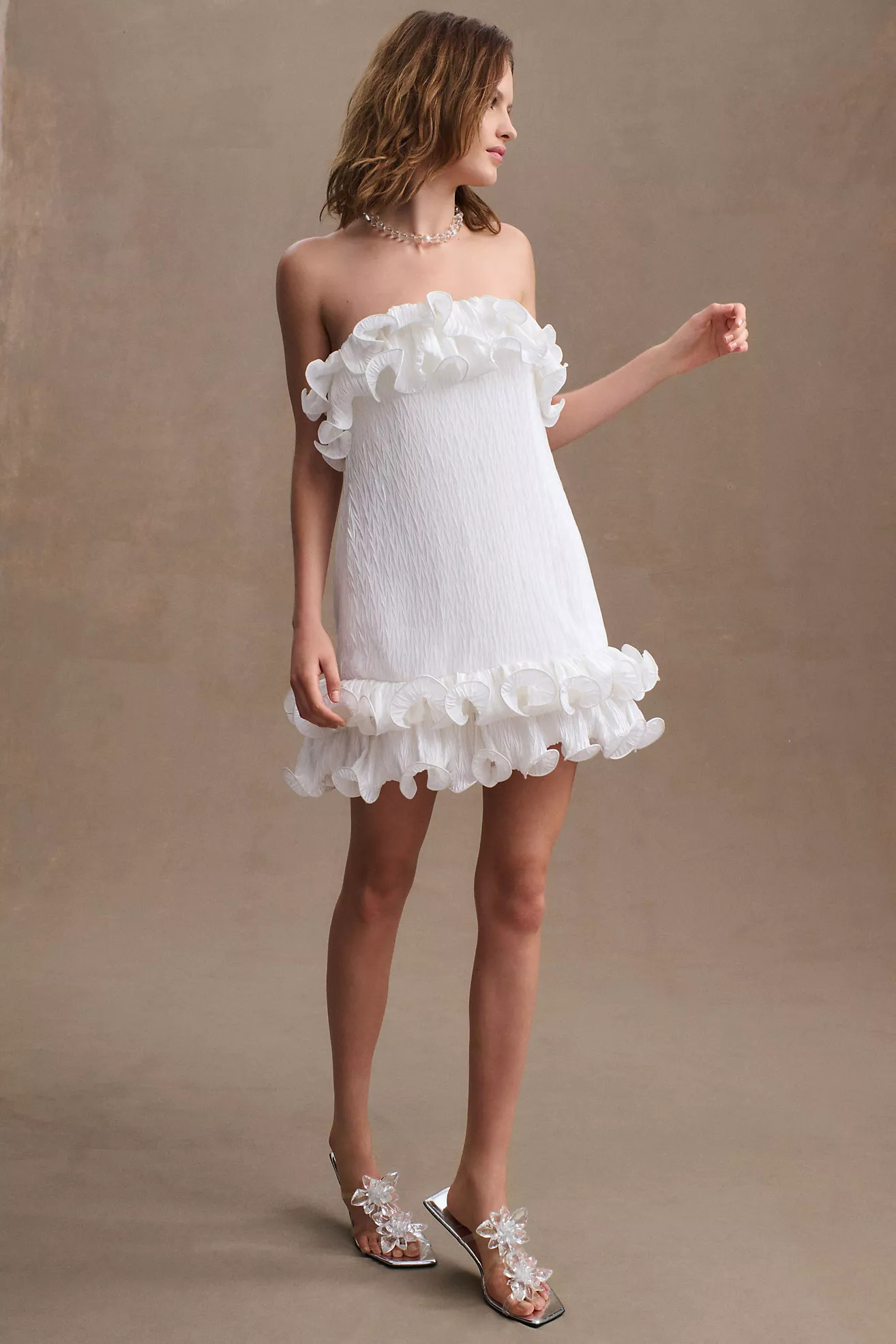 BHLDN Lettie Ruffled Mini Dress | Anthropologie (US)