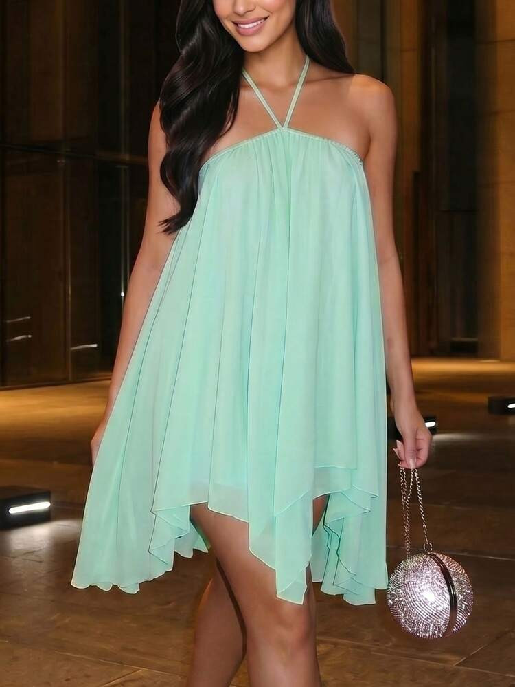 Damen Spaghetti-Tr\u00e4ger r\u00fcckenfreies sexy elegantes Partykleid, geeignet f\u00fcr B\u00f... | SHEIN