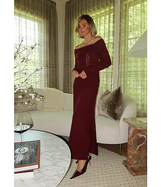 x Cella Jane Blog Sleek Off-The-Shoulder Long Sleeve A-Line Maxi Sweater Dress | Dillard's