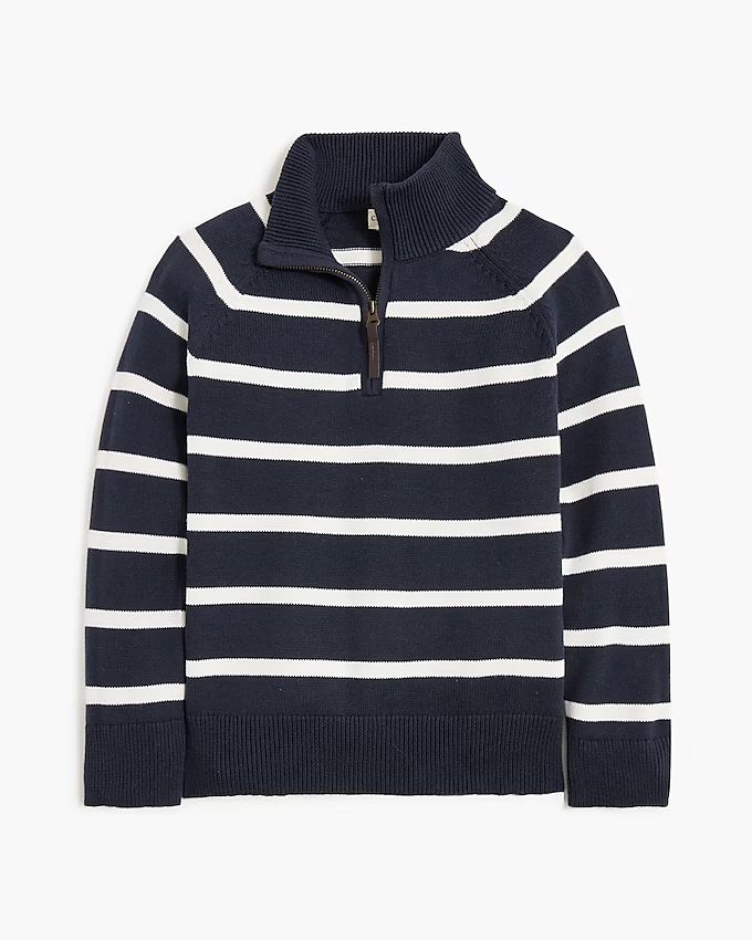 Boys' striped cotton half-zip sweater | J.Crew Factory