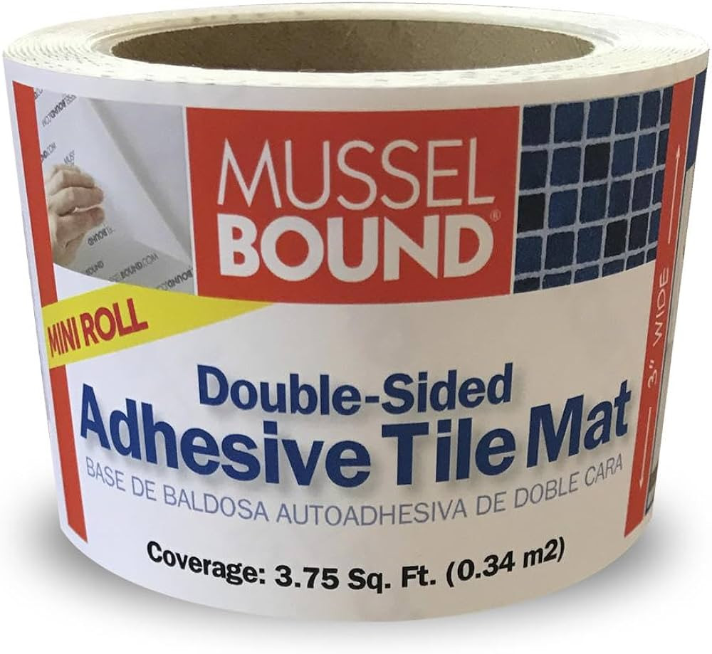 Mussel Bound MusselBound® Adhesive Tile Mat Mini Roll - 3"" x 15', Easy Installation for Small S... | Amazon (US)
