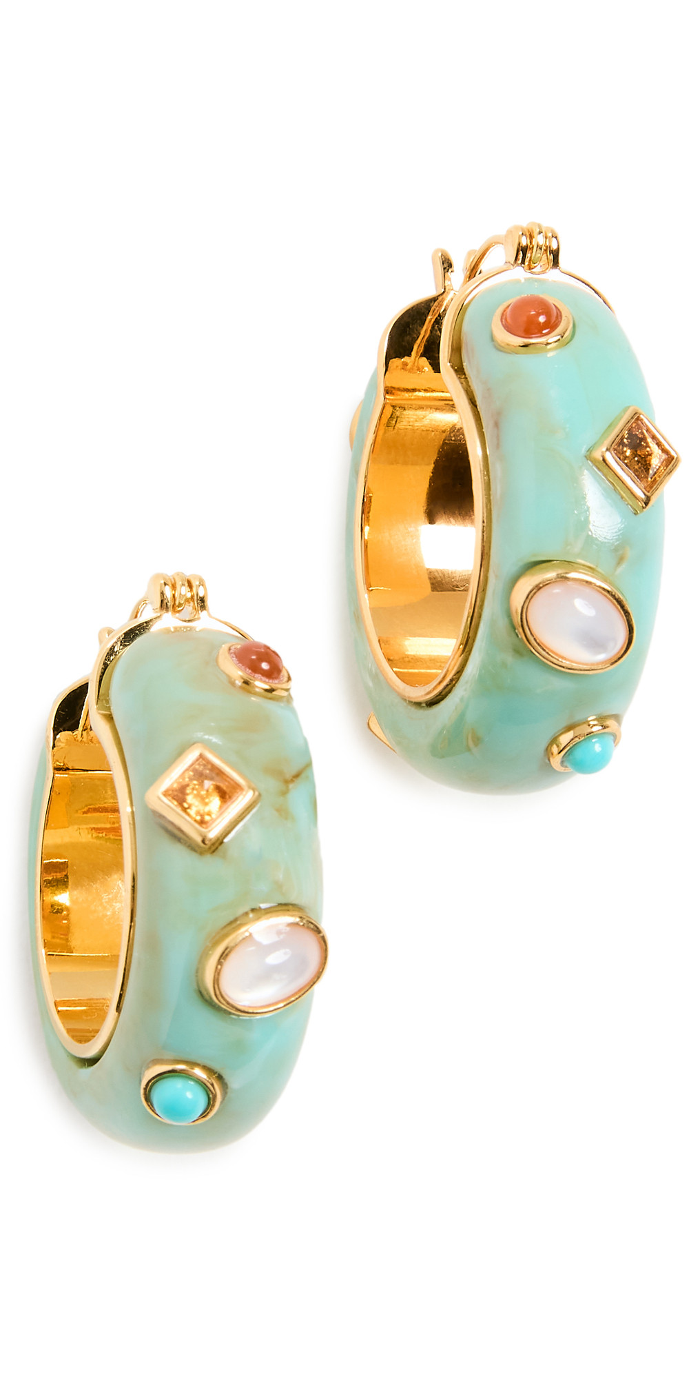 La Bomba Hoops in Turquoise | Shopbop