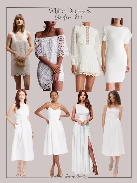 Women’s white dresses under $55. It’s white dress season! Here are some pretty, affordable options. 

#LTKFindsUnder100 #LTKOver40 #LTKStyleTip