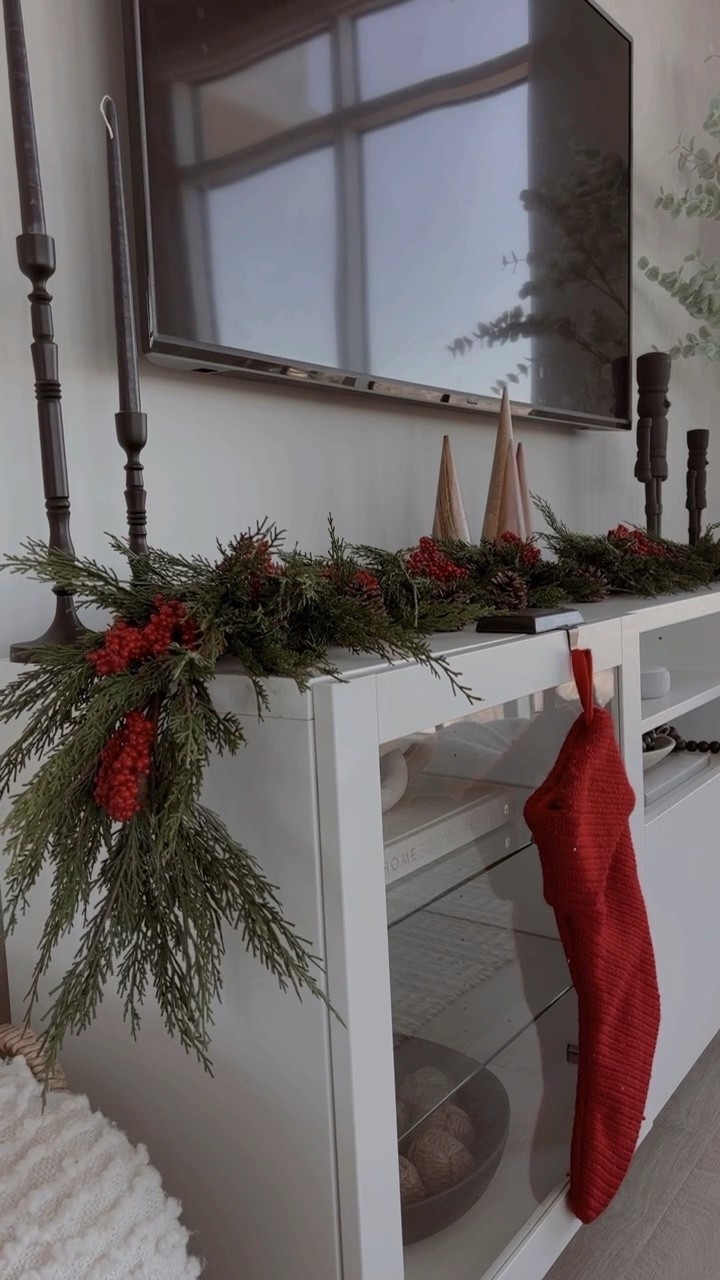 Media Stand decor for Christmas 

#LTKHoliday #LTKhome #LTKSeasonal