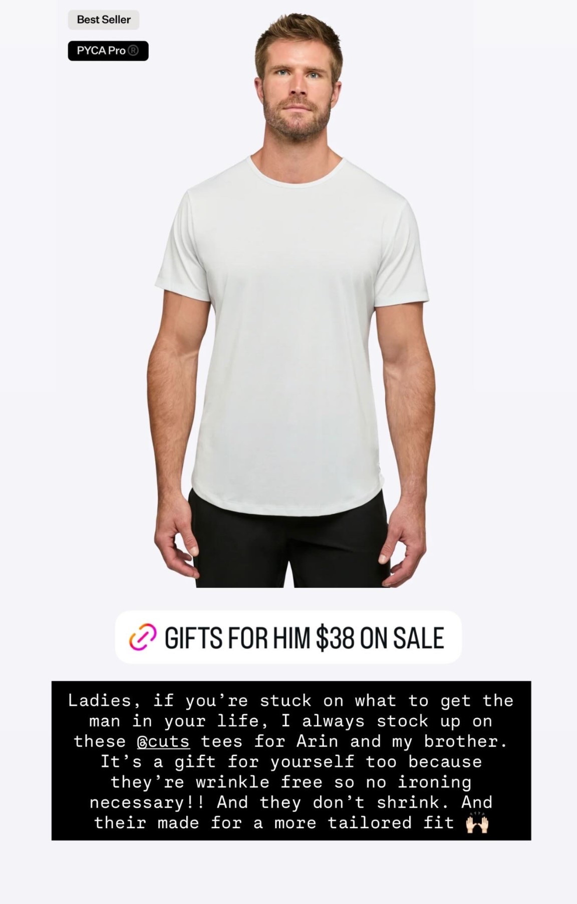 These tees are the best for men! They don’t need ironing, wrinkle-free, tailored fit, and they don’t shrink. My husband loves them! Def recommend as a gift for the man in your life. 

Gifts for him 
Men’s tees 
Men’s t-shirts 
Black Friday 
Cyber Monday 


#LTKCyberWeek #LTKFindsUnder50 #LTKGiftGuide