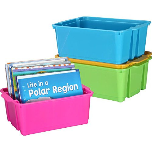 Really Good Stuff 14x10 Stackable Bins - Neon Colors | Amazon (US)
