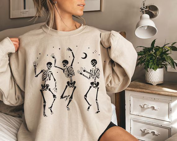 Halloween Party Dancing Skeleton Shirt Skeletons Happy | Etsy | Etsy (US)