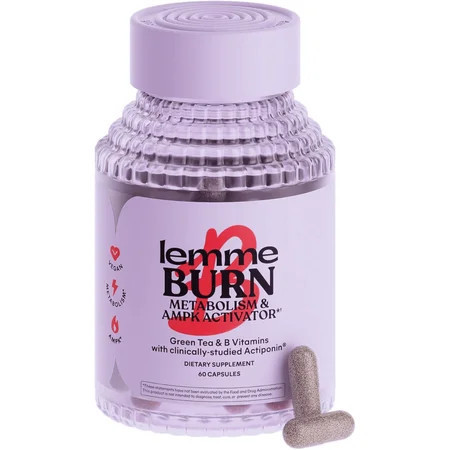 Lemme Burn Belly Fat Burner & Metabolism Supplement for Women and Men w/ Clinically Studied Gynostemma, Green Tea, B6, B12 - Vegan, 60 Count | Walmart (US)