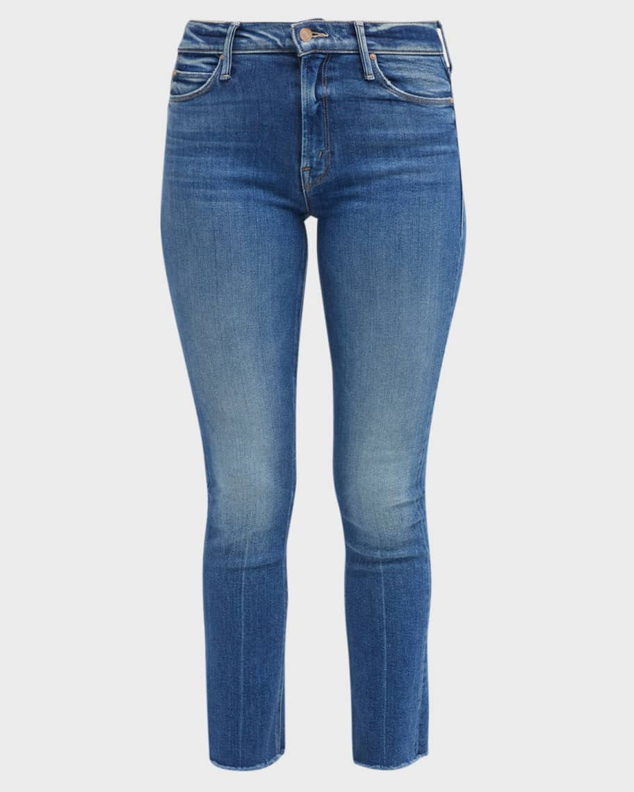 The Dazzler Ankle Fray Cropped Straight Jeans | Neiman Marcus