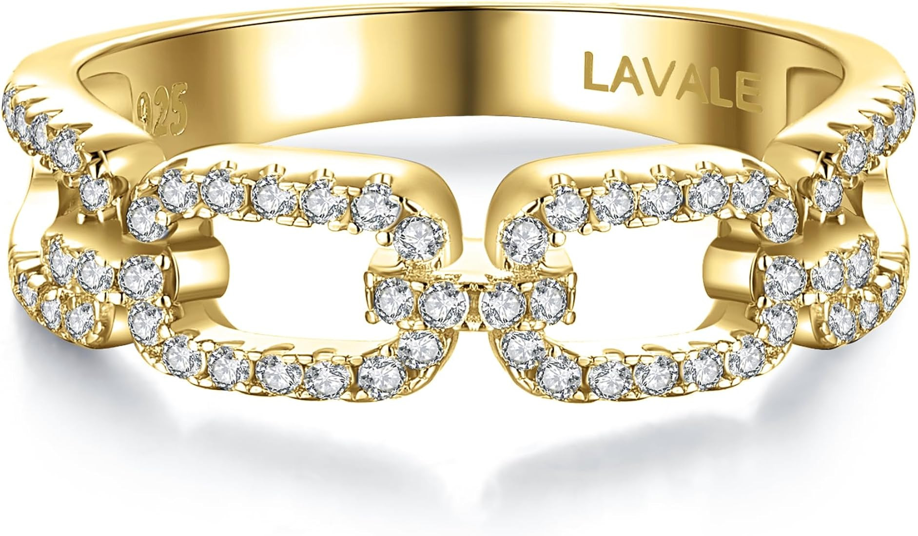 LAVALE Moissanite Wedding Band for Women,Twist Link D Color VVS1 Lab Created Diamond Rings,Half E... | Amazon (US)