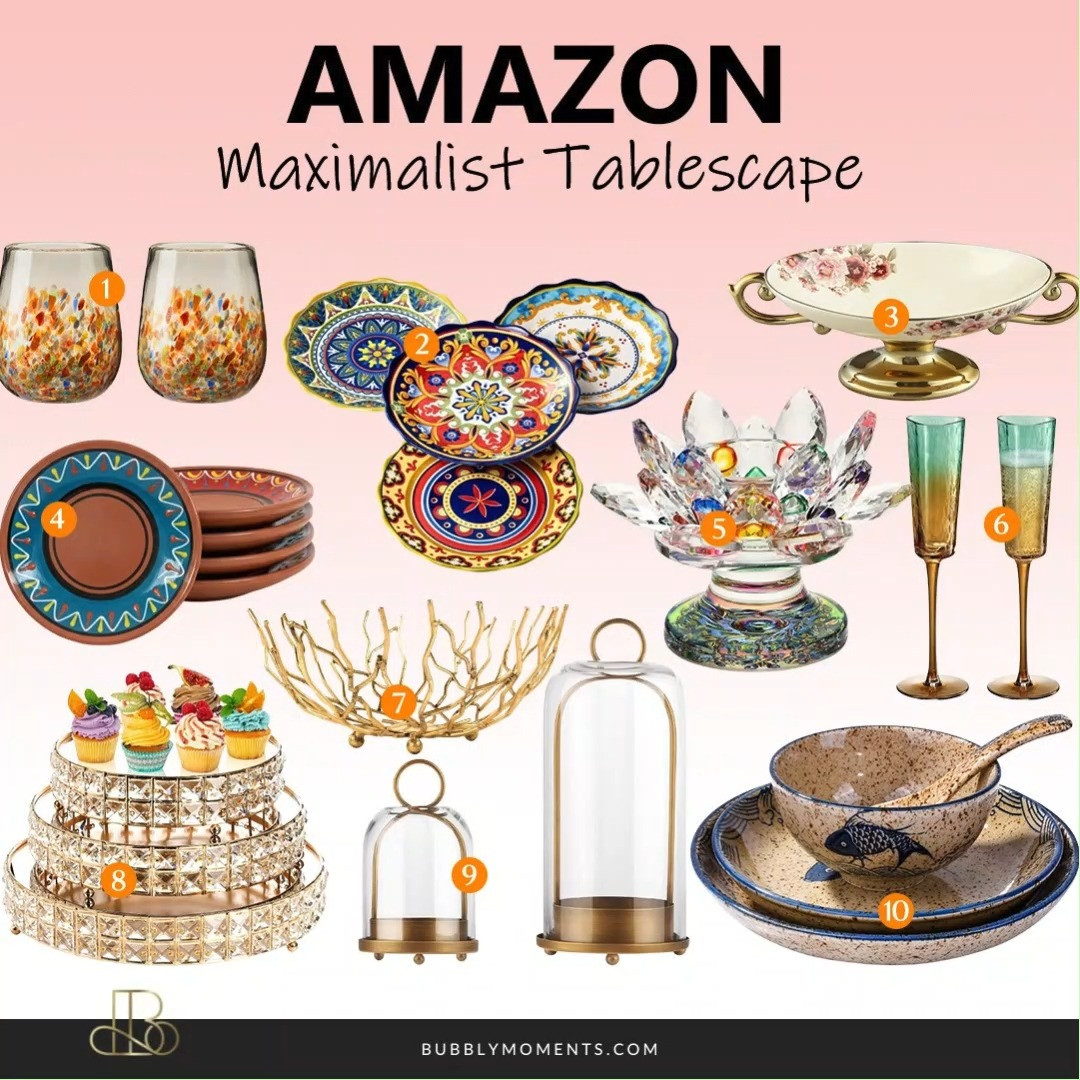 Maximalist Tablescape 🍽️✨ Bring color, texture, and personality to your table with these beautiful Amazon finds. This collection features eye-catching dinnerware, elegant glassware, decorative accents, table linens, and unique serving pieces to help you create a bold and memorable tablescape. Whether you're hosting a dinner party, celebrating a special occasion, or simply elevating everyday meals, these pieces make it easy to style a table that's full of charm and character. Mix patterns, layer textures, and create a look that's uniquely yours. Save this post for your next hosting inspiration and discover stylish Amazon finds that make every gathering feel extra special.
#LTKHome #LTKStyle #LTKFinds #AmazonFinds #MaximalistTablescape #Tablescape #TableDecor #DiningDecor #HostingIdeas #AmazonHome #HomeDecor #KitchenDecor #DinnerParty #Entertaining #HomeInspo #TableSetting #DiningRoomDecor #AmazonFavorites #DecorInspo #HostingEssentials #ColorfulHome #MustHaveFinds #LifestyleFinds #EntertainInStyle #HomeStyling #KitchenInspo #ModernHome #AmazonDecor #Wishlist #TrendingFinds 

 