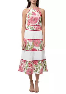 Women's Sleeveless Halter Neck Floral Print Maxi Dress | Belk