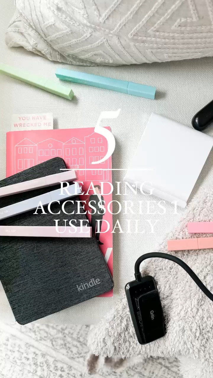 These are my favorite reading accessories I use almost every day! If you are a reader or have a favorite reader, these are must haves to make the reading experience more enjoyable. gift idea stocking stuffer book light kindle easel book holder book seat book highlighters reader gift book gift page turner

#LTKVideo #LTKFindsUnder50