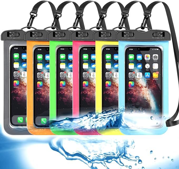 6 Pack Universal Waterproof Phone Pouch, Large Phone Waterproof Case Dry Bag IPX8 Outdoor Sports ... | Amazon (US)
