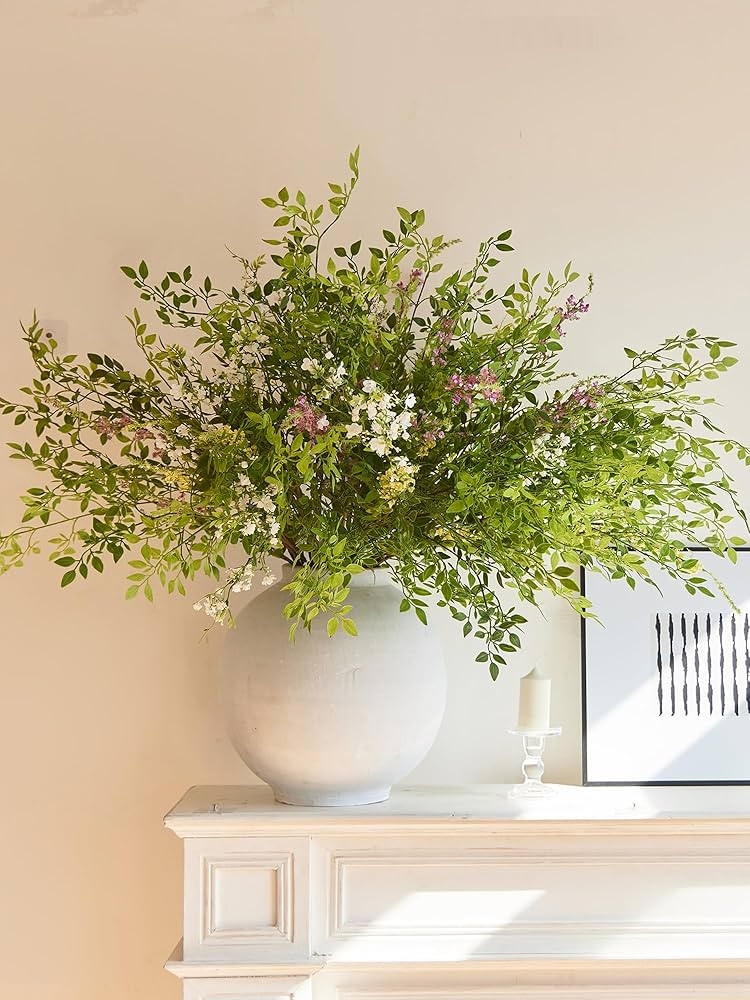 MISSPIIN 12pcs 44inch Fake Flowers Home Decor Faux Greenery Stems Branches for Vase Artificial Fl... | Amazon (US)