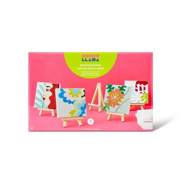 10pk Paintapalooza Stretched Canvas Party Pack - Mondo Llama&#8482; | Target