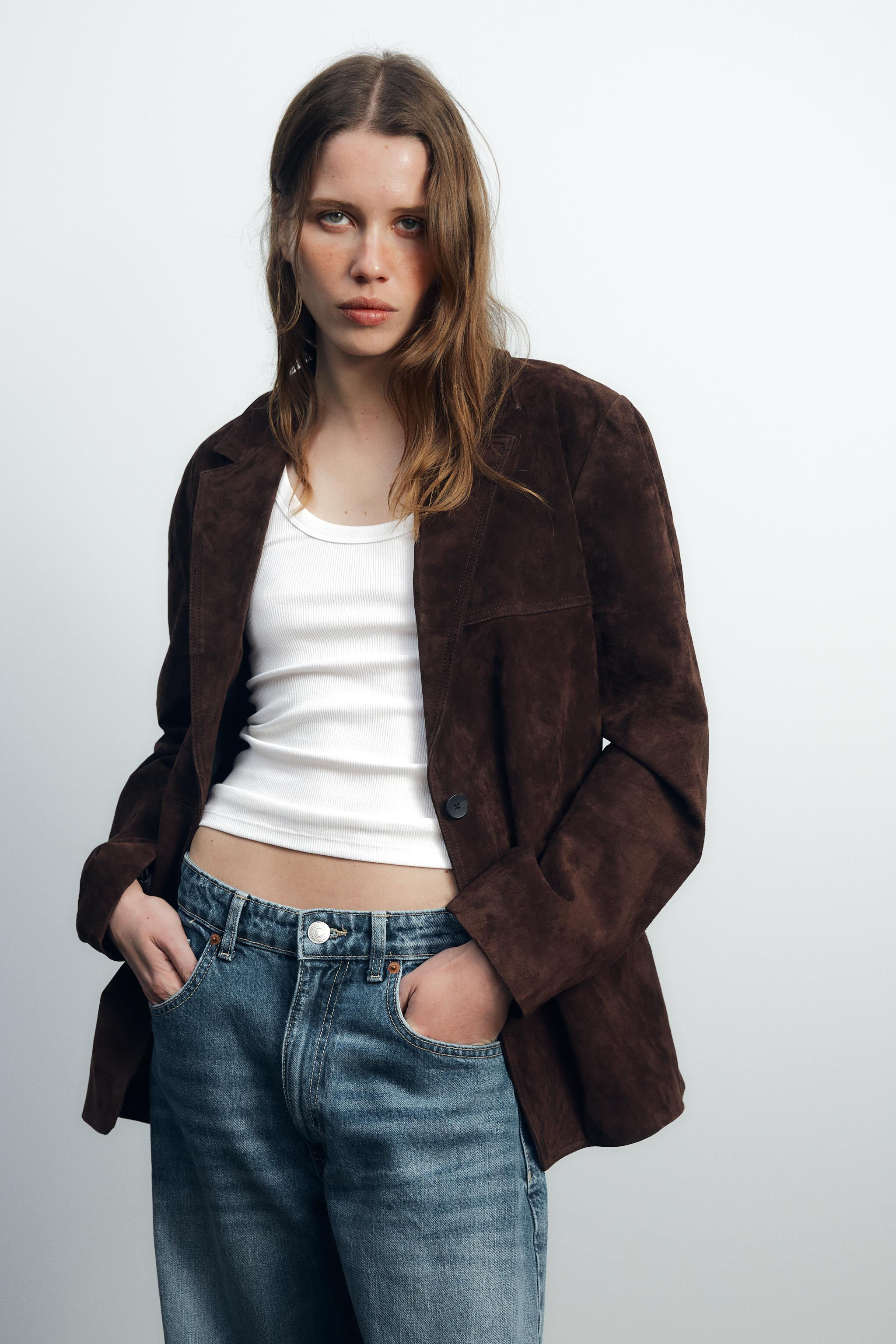 LEATHER SUEDE BLAZER | Zara Canada