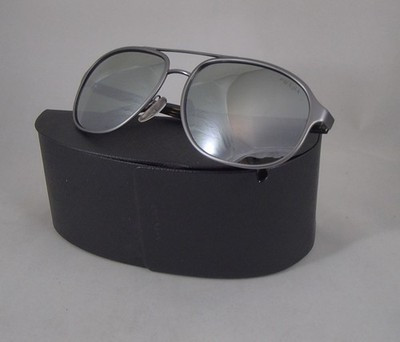 PRADA Gunmetal Grey gray Mens 60 mm POLARIZED Aviator Sunglasses retail $250 HTF | eBay US