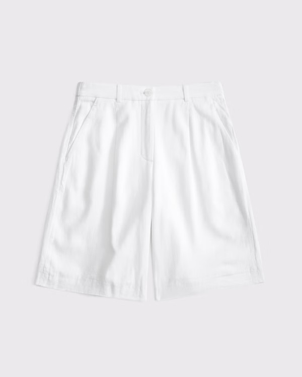 Mid Rise Linen-Blend Bermuda Short | Abercrombie & Fitch (UK)