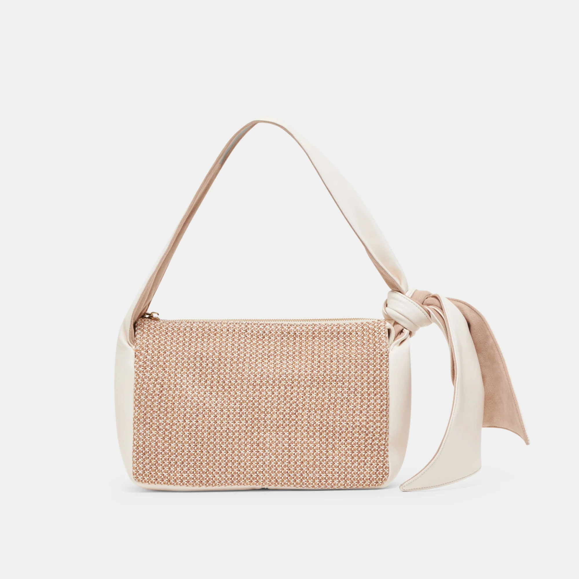 LUCIE SHOULDER BAG IVORY NATURAL RAFFIA | DolceVita.com