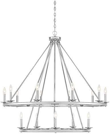 Savoy House 1-312-15-109 Middleton 15-Light Polished Nickel Modern Farmhouse Industrial Circular ... | Amazon (US)