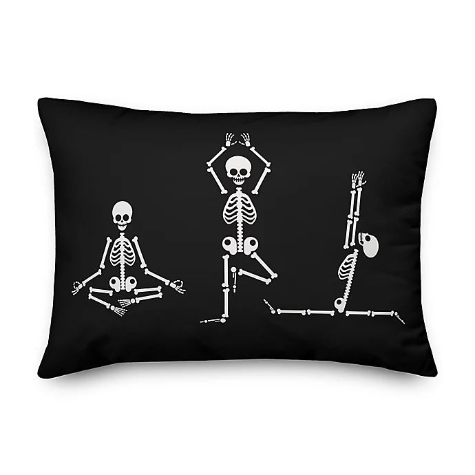 Designs Direct Yoga Skeleton's Rectangle Throw Pillow in White | Bed Bath & Beyond