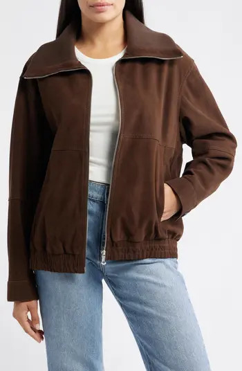 Oversize Suede Bomber Jacket | Nordstrom