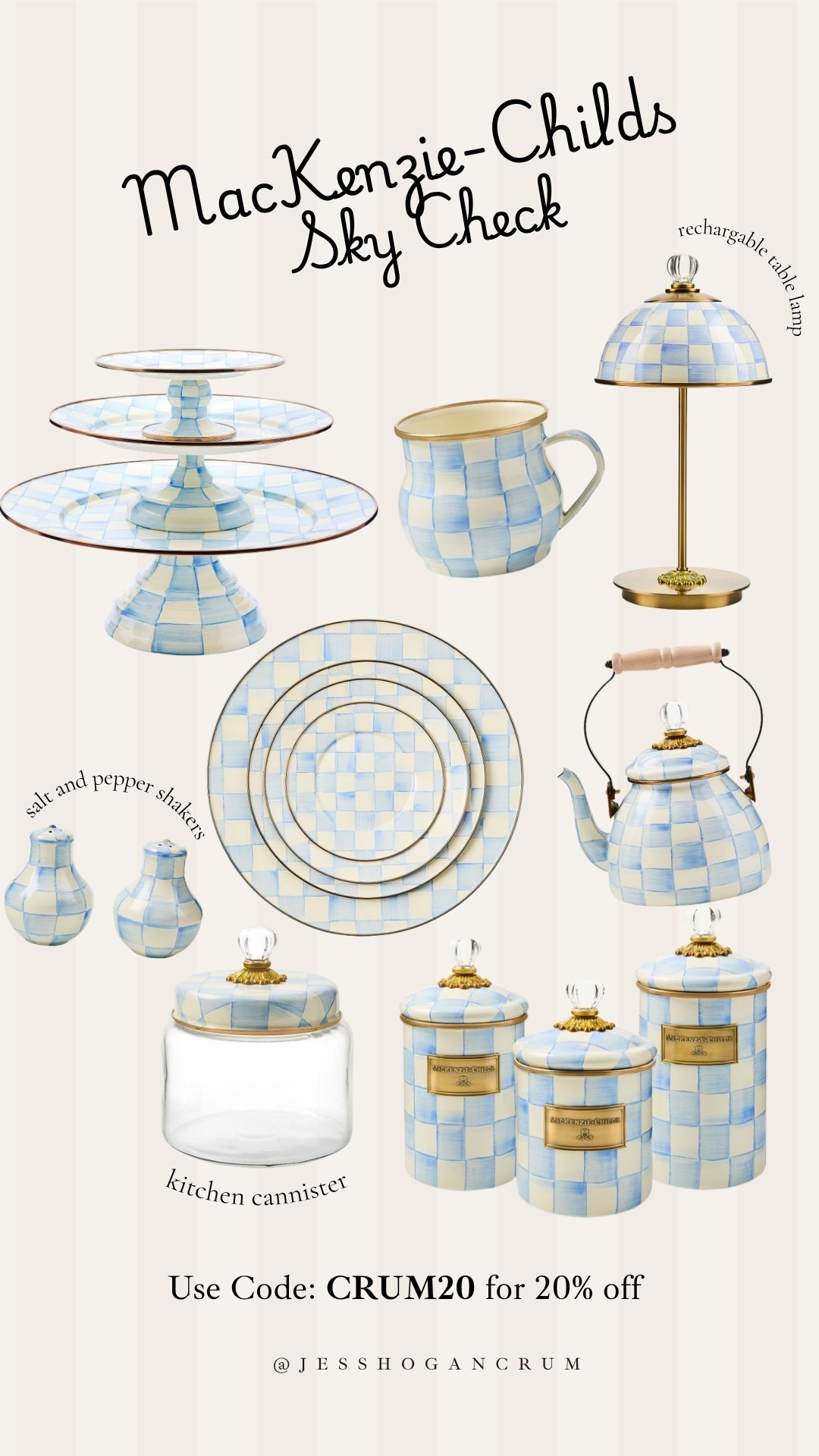 I have a MacKenzie-Childs code for 24 hours!! get 20% off site wide 🙌🏼 great for gifts or to add a piece to your collection!

home decor, baby blue, on sale, house inspo, checkered, kitchen finds, gifts for her

#LTKSaleAlert #LTKHome #LTKstorytime