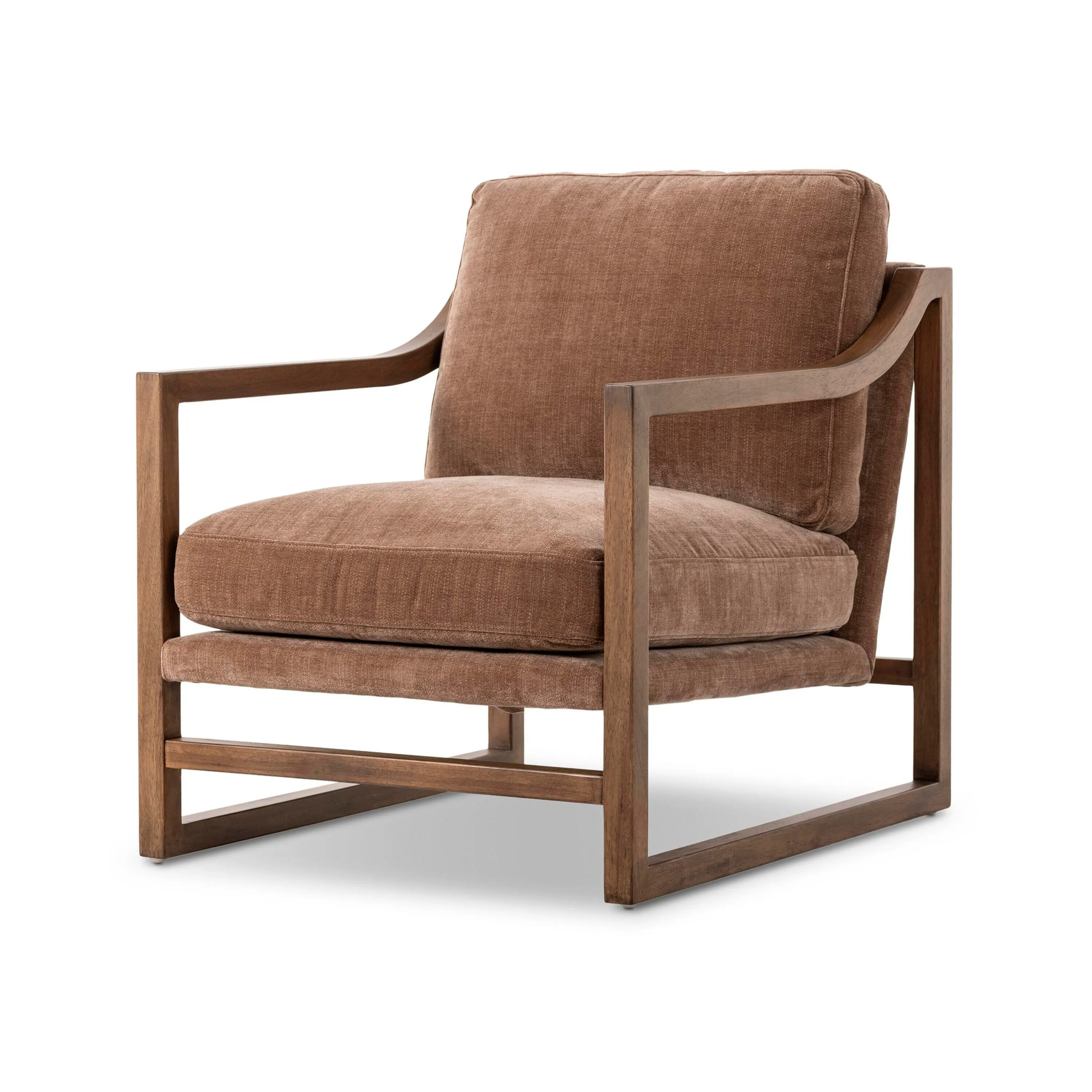 Ashley Luxe Chenille Accent Arm Chair, Brown | Ashley