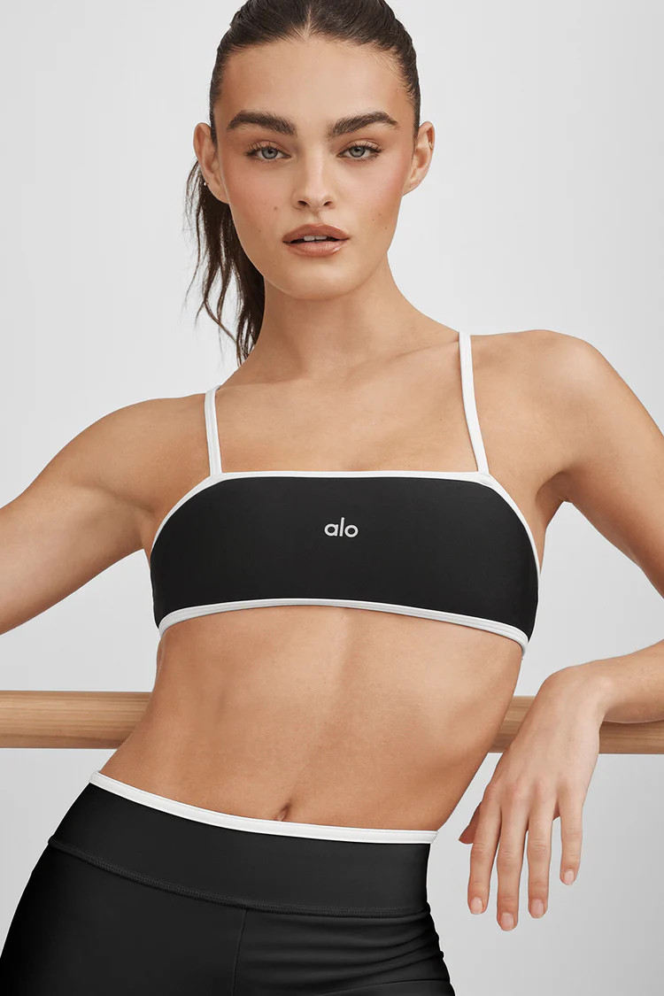 Airlift Charger Bra - Black/White | Alo Yoga (US)