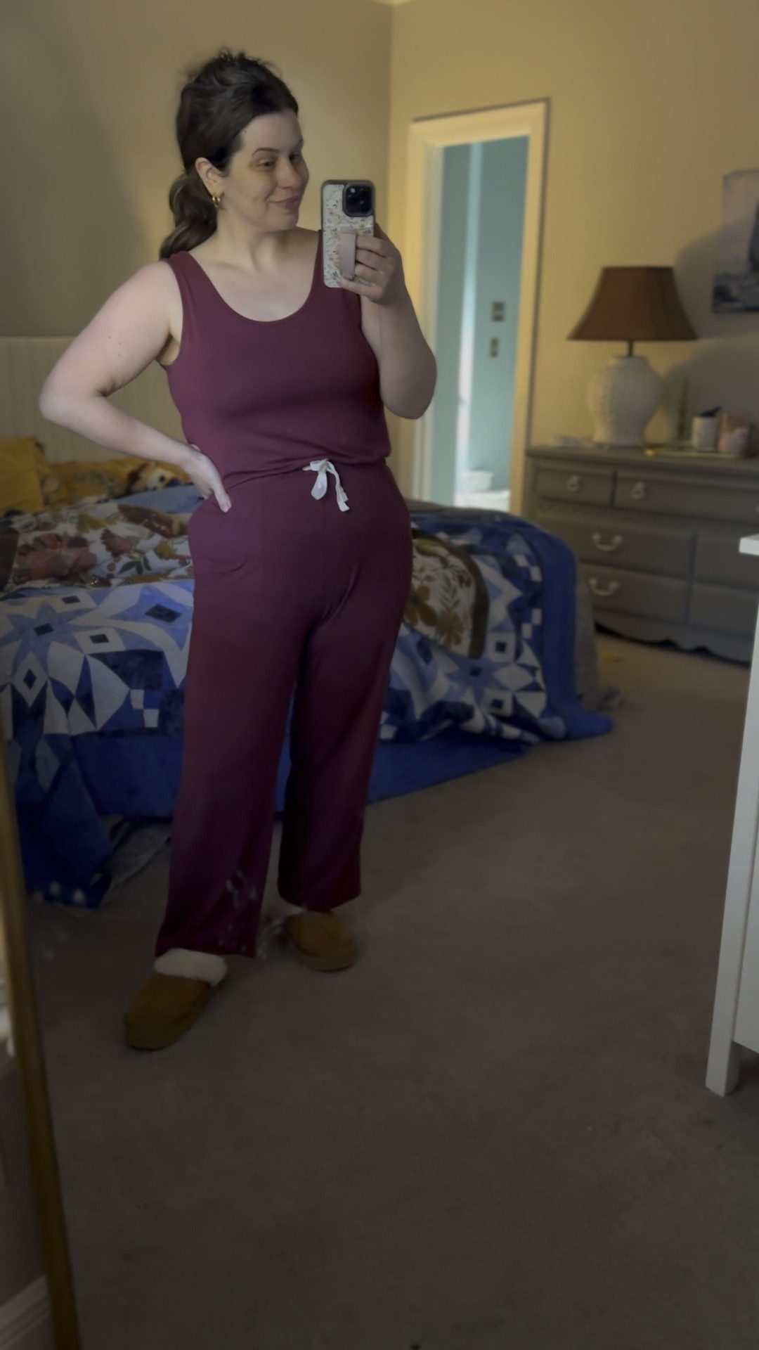 Soft and comfy, perfect Loungewear for all seasons. I threw on a cardigan to wear this to the doctor but it’s cute with a denim jacket or on its own with sandals when it’s warmer. I’m wearing a size medium - I’m a size 8 in jeans, 173lbs, 5’5. 

#LTKStyleTip #LTKWatchNow #LTKMidsize